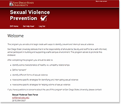 screenshot of online training program